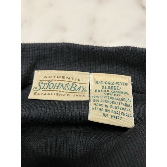 Vintage 1984 St John’s Bay Woman’s Black Ribbed Mock Turtleneck Size XL NWT - Picture 2 of 6
